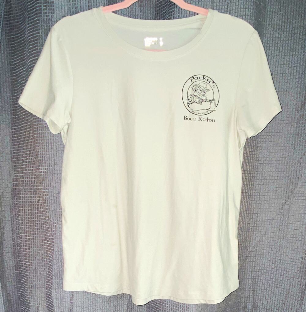 Jockey Men’s White Packy’s Sports Grill Logo Graphic Crew Neck T-Shirt Size M